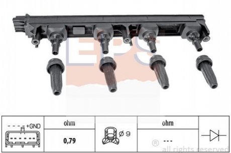 Котушка запалювання Citroen C4, C5// Peugeot 307-807 2.0 16V 09.04- EPS 1970476 (фото 1)