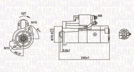 ROZRUSZNIK 12V MITSUBISHI CANTER/PAJERO 2.8/3.0/3.2 DIESEL SZT MAGNETI MARELLI 063721221010