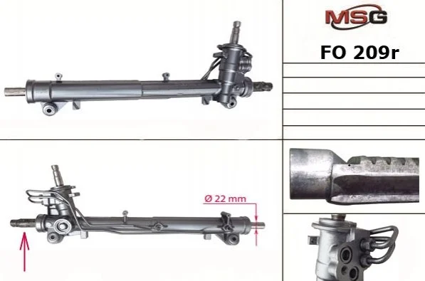 Кермова рейка з г/п (відновлена) FORD FUSION 1.25-1.6D 08.02-12.12 MSG FO 209R (фото 1)