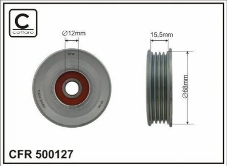 Ролик натяжной ремня поликлиновог CAFFARO 500127