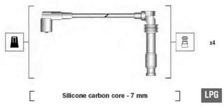 Комплект ізольованих проводів для свічок запалення MAGNETI MARELLI 941125310683