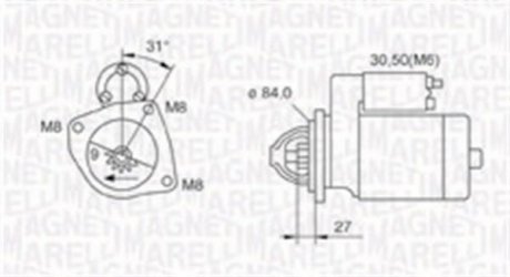 Стартер IVECO DAILY III/IV 2.3D/2.8D/3.0D 2.5kW MAGNETI MARELLI 063721203010