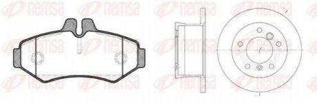 Комплект тормозов, дисковый тормозной механизм REMSA 873301