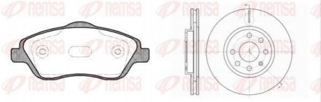 Комплект: 2 диска+ 4 колодки гальмівних REMSA 877403