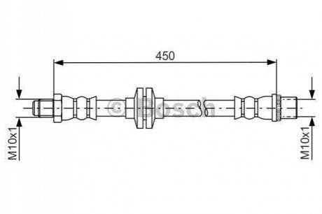 Шланг гальмівний пер. Renault Duster 15- BOSCH 1 987 481 683