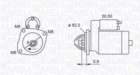 Стартер FIAT DUCATO 2.3 Multijet 1.7kW MAGNETI MARELLI 063721552010