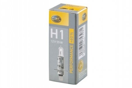 Лампа розжарювання PERFORMANCE UP 60% TO H1 12V 55W P14,5s HELLA 8GH 223 498-211