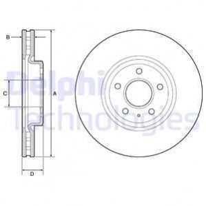 Диск гальмівний AUDI A4, A5 DELPHI BG9218C