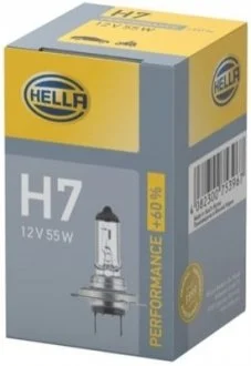 Лампа H7 12V 55W PX26D +60% HELLA 8GH 223 498231