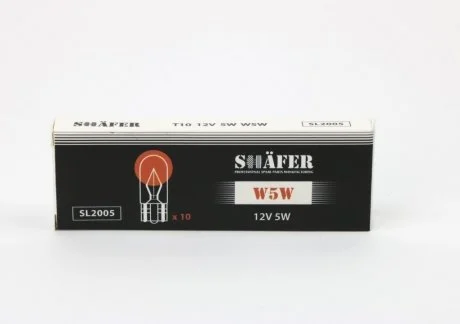 Лампа W5W 12V 5W W2.1X9.5D SHAFER SL2005