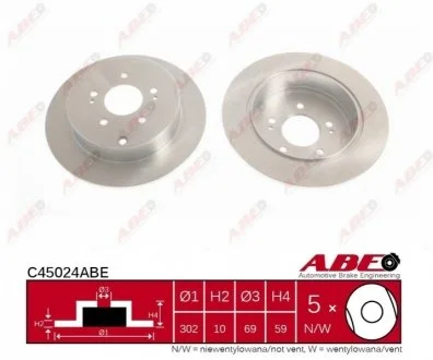 Диск гальмівний ABE C45024ABE