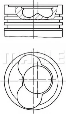 Поршень 0.5 3-4 циліндр MAHLE / KNECHT 0306602 (фото 1)