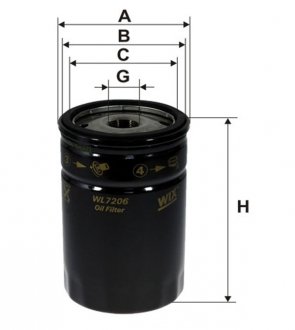 Фильтр масляный двигателя ALFA ROMEO 155, 164 /OP644 (-Filtron) WIX WL7206