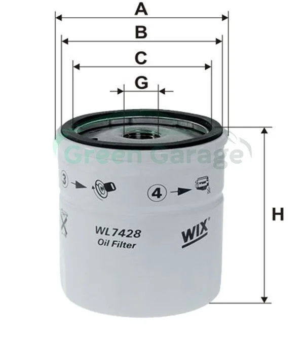 Фильтр масляный DAEWOO LANOS, ZAZ SENS 1.5 97- (пр-во -FILTERS) WIX WL7428 (фото 1)