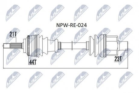 Піввісь NTY NPWRE024