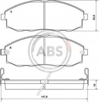 Гальмівні колодки, дискове гальмо (набір) A.B.S. 37130