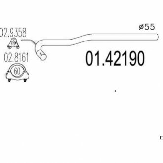 Труба вихлопного газу MTS 0142190