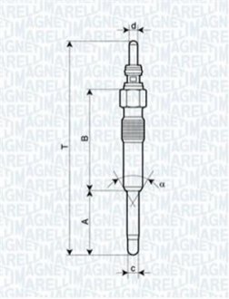 Свічка розжарювання MAGNETI MARELLI 062900006304