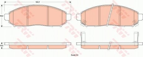 Комплект гальмівних колодок з 4 шт. дисків TRW GDB3520