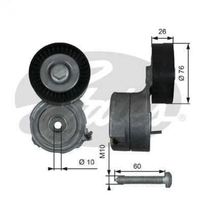 Натяжник паска приводного AUDI A6, VW Touareg 2.8 V6 FSI 10.02- GATES T38423 (фото 1)