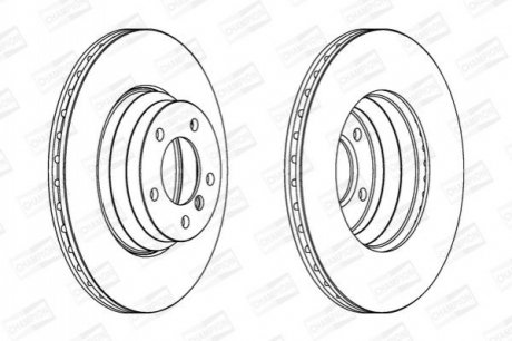 BMW Диск тормозной передн.1 E81/87,3 E90,X1 E84 04- CHAMPION 562395CH1