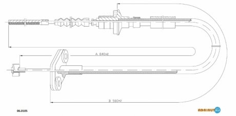 CHEVROLET Трос сцепления 845/580 мм MATIZ 0,8 05- ADRIAUTO 060105