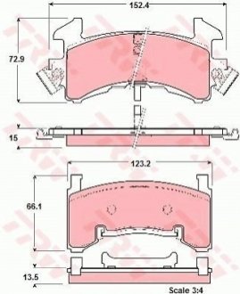 Гальмівні колодки, дискове гальмо (набір) TRW GDB1272