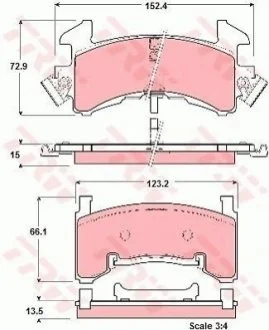 Гальмівні колодки, дискове гальмо (набір) TRW GDB1272
