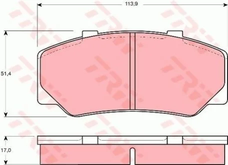 Гальмівні колодки, дискове гальмо (набір) TRW GDB329