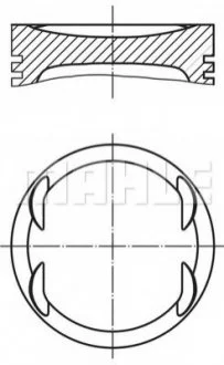 Поршень з кільцями VAG 76,51 1,6i 16V ATN/AUS/AZD (вир-во Mahle) MAHLE / KNECHT 0309900