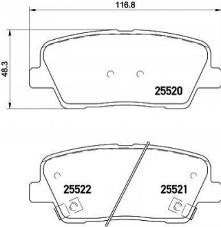 Гальмівні колодки (набір) HELLA 8DB355023041