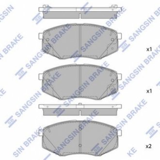Колодка торм. диск. KIA NEW K5 15" (JF) 15- передн. (SANGSIN) Hi-Q (SANGSIN) SP1847