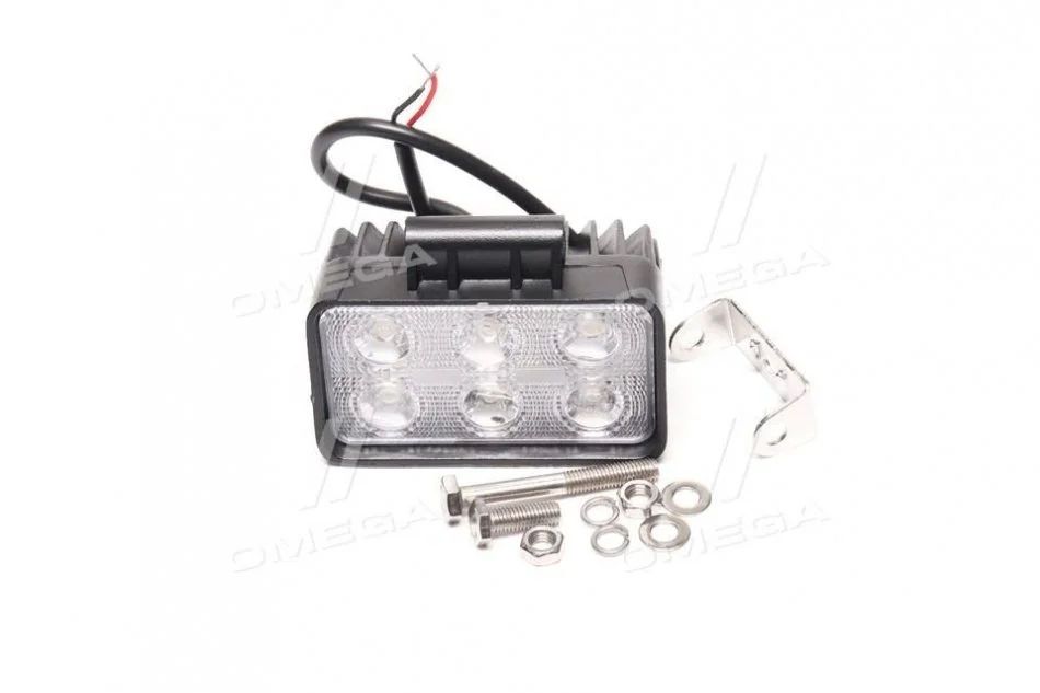 Фара LED прямокутна. 18W, 6 ламп, 110*114,5мм, 1200Lm широкий промінь 12/24V 6000K (ТМ) JUBANA 453701046 (фото 1)