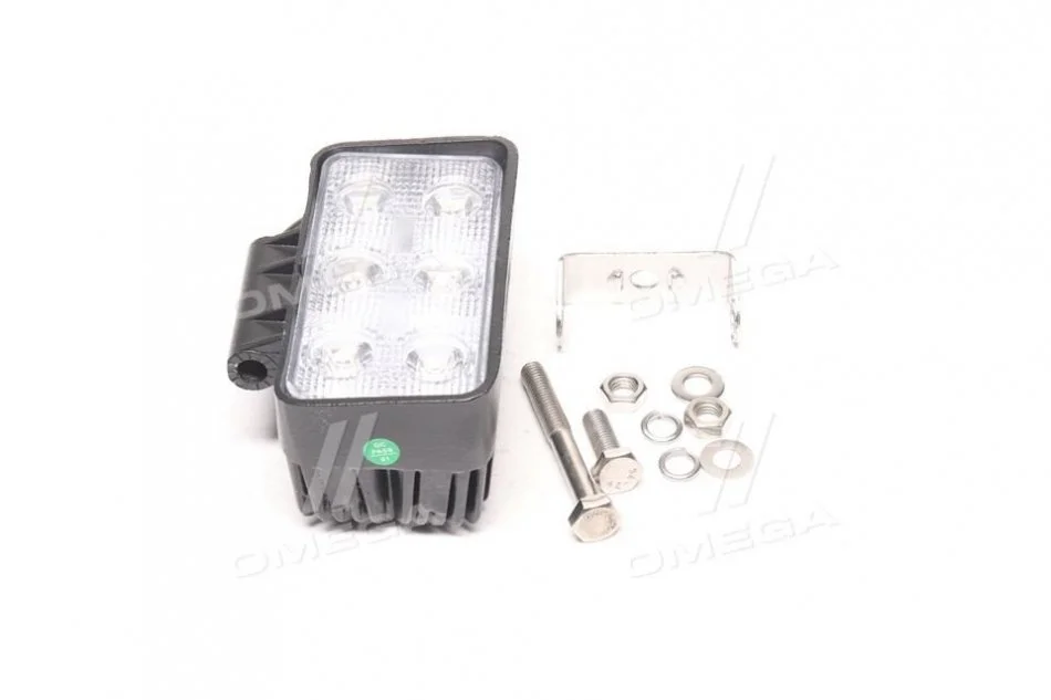 Фара LED прямокутна 18W, 6 ламп, 110*114,5мм, 1200Lm вузький промінь 12/24V 6000K (ТМ) JUBANA 453701045 (фото 1)