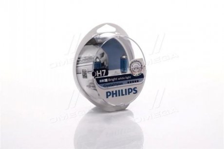 Лампа накаливания H7 12V 55W PX26d Cristal Vision + 2x W5W 4300K PHILIPS 12972CVS2