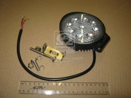 Фара LED кругла 27W, 9 ламп, 110*128мм, 1800Lm вузький промінь 12/24V 6000K (ТМ) JUBANA 453701074