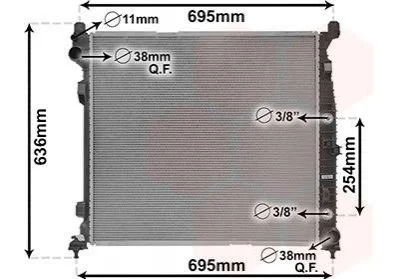Радіатор двигуна MERCEDES GL-CLASS X 166 (12-) (пр-во) Van Wezel 30012704 (фото 1)
