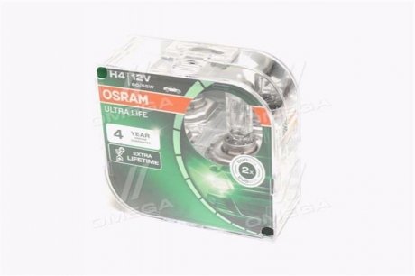 ЛАМПА H4 60/55W 12V P43T 10X2BOX ULTRALIFE OSRAM 64193ULTHCBDUO