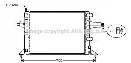 Радиатор охлаждения двигателя ASTRA G 1.2 MT -AC 98-04 (Ava) AVA COOLING OL2257