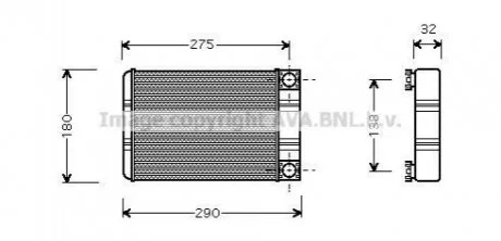 Радиатор отопителя MERCEDES C-CLASS W 203 (00-) (пр-во AVA) AVA COOLING MSA6312