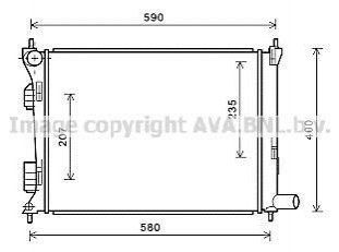 Радиатор охлаждения двигателя Accent IV 1.4 i CVVT 11/10- (AVA) AVA COOLING HYA2277