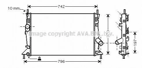 Радиатор охлаждения двигателя Focus C-Max 1.6 TDCi * 10/03- (AVA) AVA COOLING FDA2370 (фото 1)