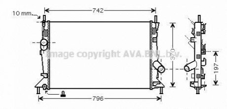 Радіатор, охолодження двигуна AVA COOLING FDA2370 (фото 1)