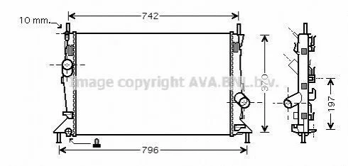 Радиатор охлаждения двигателя FOCUS/MAZDA3/S40 16/8 03- (Ava) AVA COOLING FDA2369 (фото 1)