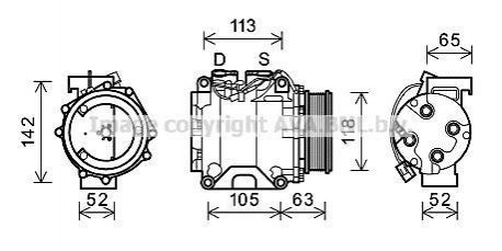 Компрессор кондиционера HONDA ACCORD 2003- (AVA) AVA COOLING HDAK238