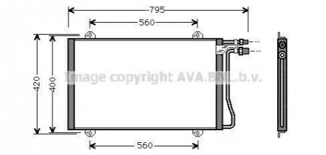 Конденсор кондиционера MB SPRINT W901 MT/AT 95- (Ava) AVA COOLING MS5219