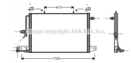 Конденсор кондиционера AUDI 100/A6 MT/AT 90-97 (AVA) AVA COOLING AI5117 (фото 1)