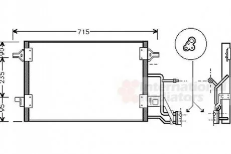 Радиатор кондиционера A4/PASSAT 19TDI/25TDI 97- (пр-во) Van Wezel 03005173