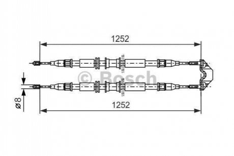 Трос ручного гальма BOSCH 1987477668