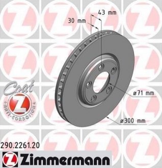 Гальмівний диск ZIMMERMANN 290226120